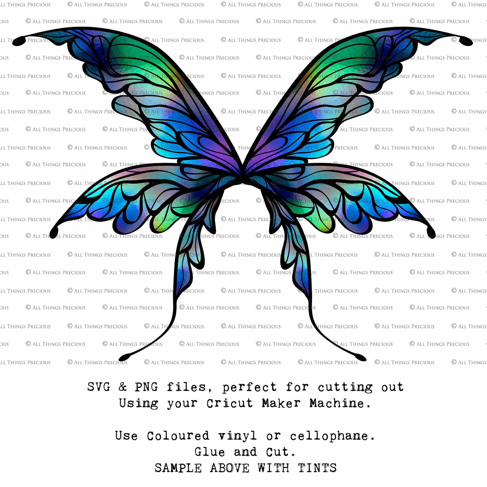 SVG & PNG Fairy Wing files for Cricut or Silhouette Cameo Cutting Machine. To create wearable fairy wings, in adult or children sizes.  Use this clipart design for Halloween Costumes, Fantasy or Cosplay or photography. Or For weddings, Engagements or baby shower ephemera. These are Individual Wing Pieces, for you to cut and assemble. This is a digital product.